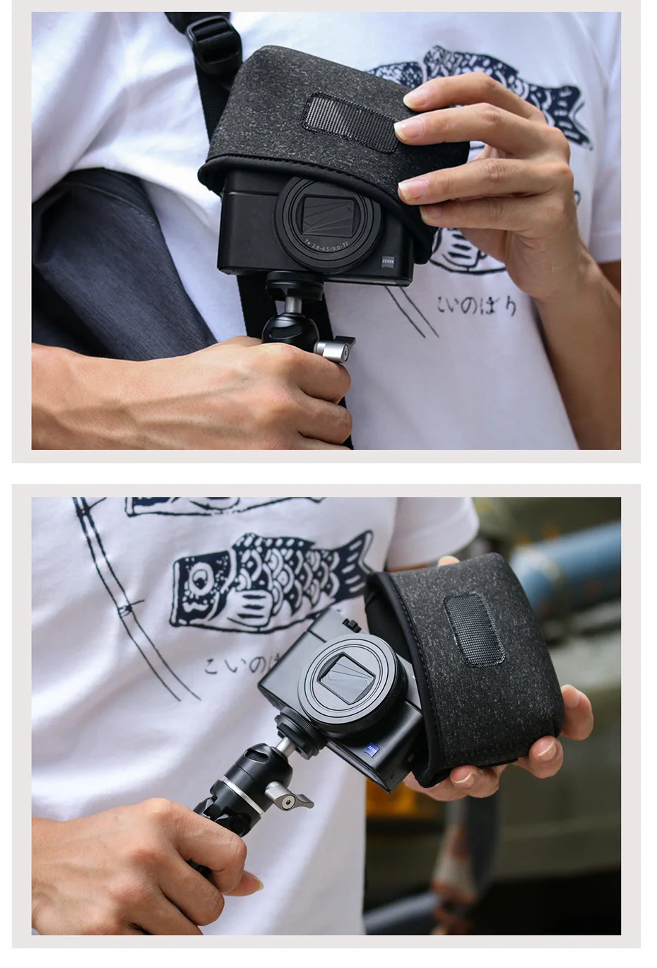 UURig R014 сумка для хранения камеры для Canon G7X Mark III sony RX100 VII портативный Vlog Камера Дорожная сумка с внешней молнией