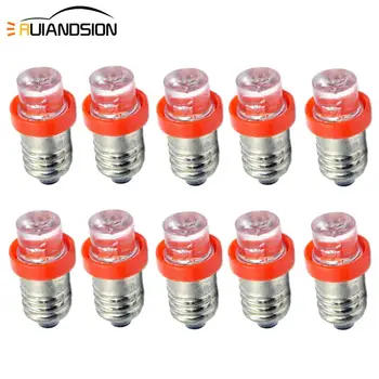 

10pcs Low Power Consumption E10 F3 LED Screw Base Indicator Bulb Cold White 6V/12V DC Light Bulb Blue red green yellow