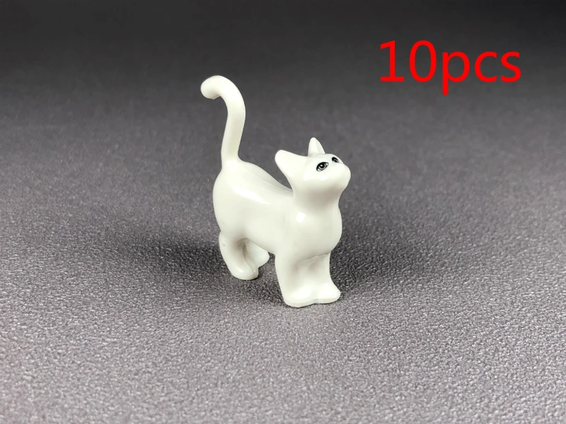 Big White cat Блоки животных: Акула, змея, кошка, обезьяна, свинья, лошадь, кролик, рыба, медведь, мышь, паук, курица, жираф, омары, игрушки DIY, детские куклы, подарки - Цвет: Big White cat