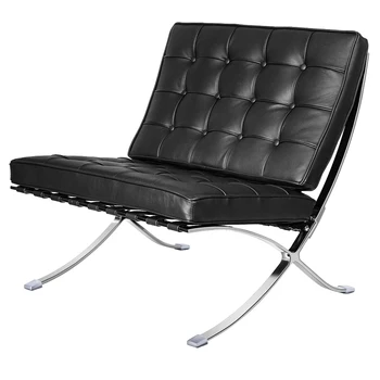 

Simple Elegant Black Foldable Lounge Chair Real Leather Stainless Steel Deck Chair Exquisite Sofa Living Room Bedroom Furniture