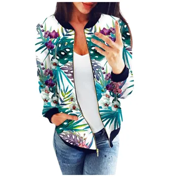 

Female Jacket Autumn Women Outwear Classic Overcoat Women Clothing Winter Ladies Retro Floral Printing Zipper Jacket #YL10