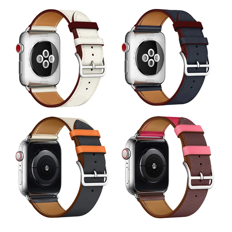 Для Apple Watch Series 4 5 40 мм 44 мм ремешок из натуральной кожи для часов herm Apple Watch Band Series 1 2 3 Ремешки для наручных часов браслет