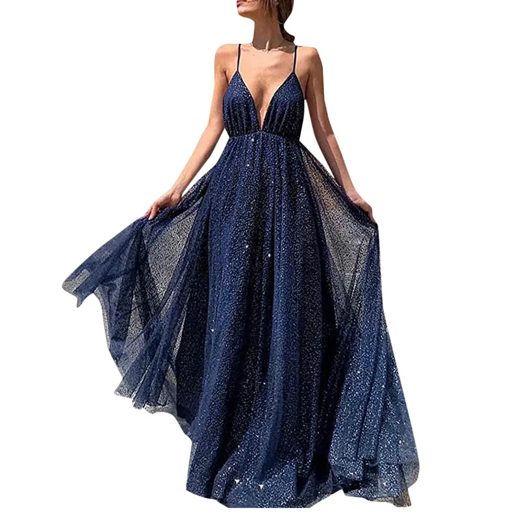 Longue mousseline dentelle formelle soirée robe de bal bal demoiselle d'honneur robe taille 6-18 