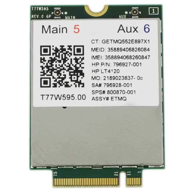 Lt4120 X5 LTE T77W595 796928-001 аккумулятор большой емкости 4G WWAN M.2 150 Мбит/с LTE модем для hp Elite X2 840 850 G3 640 650 645 G2