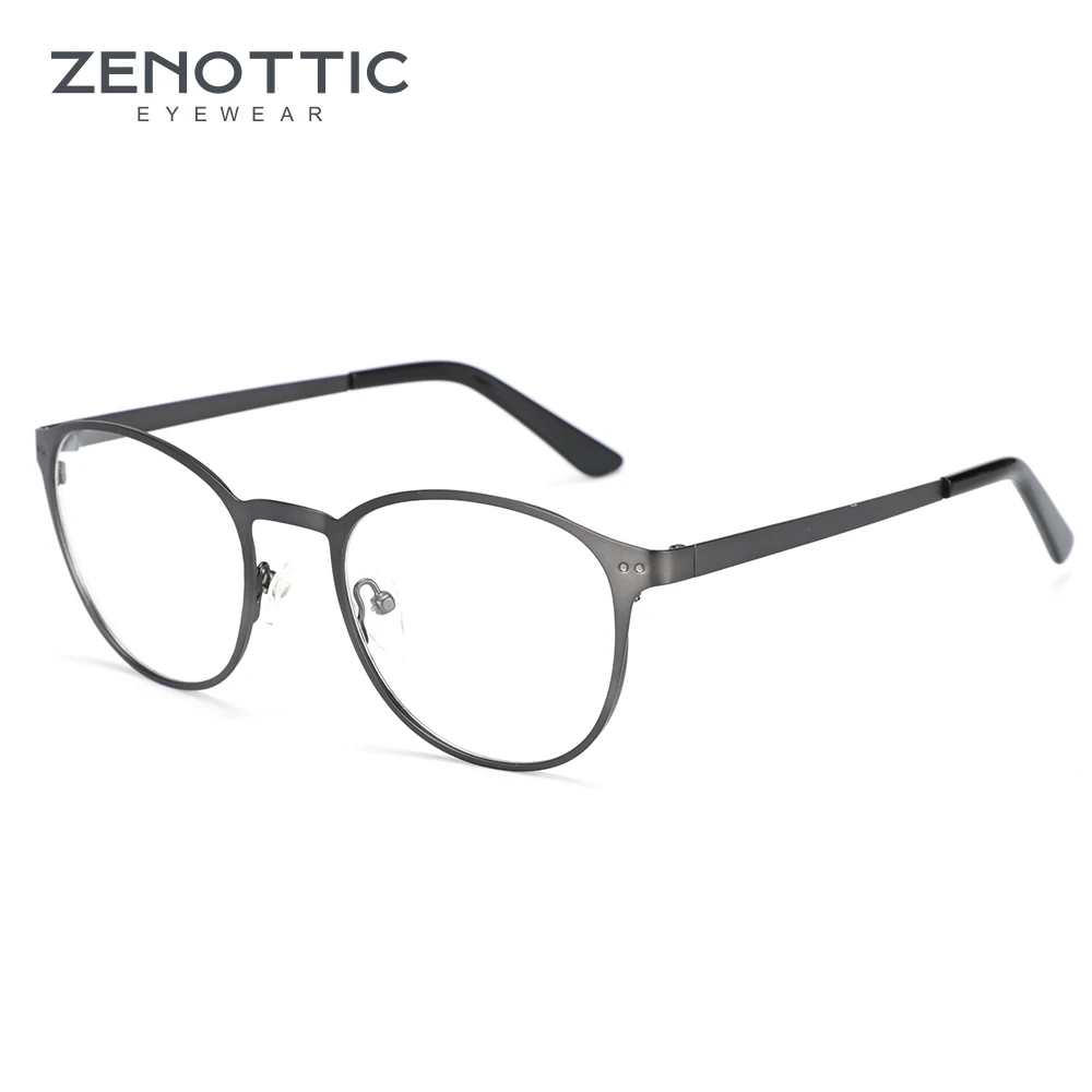 ZENOTTIC сплав круглая оправа для очков для Для женщин очки в стиле ретро с прозрачными компьютерные очки модные дизайнерские очки поддельные очки 1803 - Цвет оправы: 003