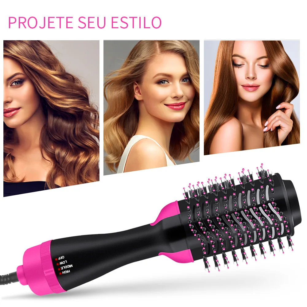 

Dropshipping Hair Brush One-Step Hair dry brushVolumizer 3 In 1 Dryer Straightener Curler Styling Comb hot comb blow dryer brush