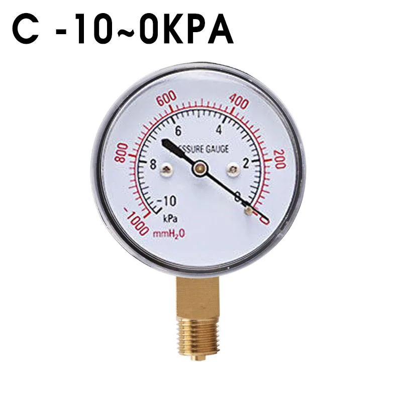 4/-6/-10/-16/-25/-40~ 0 кПа сильфонный манометр вакуумный манометр вакуумные отрицательные манометры измерительные приборы - Цвет: Красный