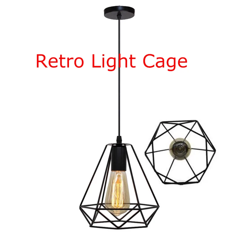 Modern Led Ceiling Lights Cage E27 Vintage Industrial Ceiling Lamp Shade Retro Loft For Living Room Cage Home Christmas Decor outdoor pendant lighting