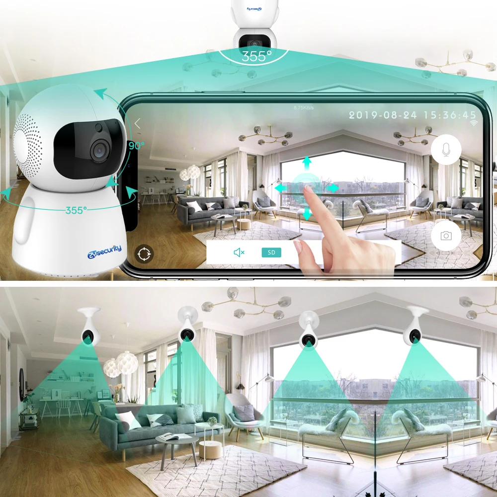 1080p WiFi Camera Smart Wireless Home Security Camera Auto Tracking CCTV Camera Surveillance IP Camera PTZ iCSee