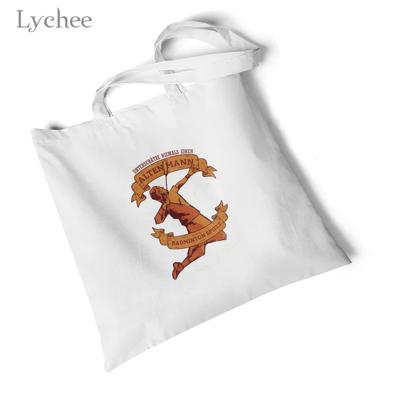 Lychee Harajuku экологические сумки для покупок Женская парусиновая сумка с буквенным принтом повседневные студенческие сумочки пляжная большая белая сумка на плечо