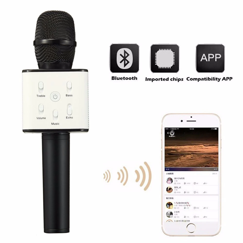 Беспроводной караоке KTV микрофон динамик Профессиональный портативный Bluetooth мобильный телефон u-диск микрофон песня Поддержка Android El