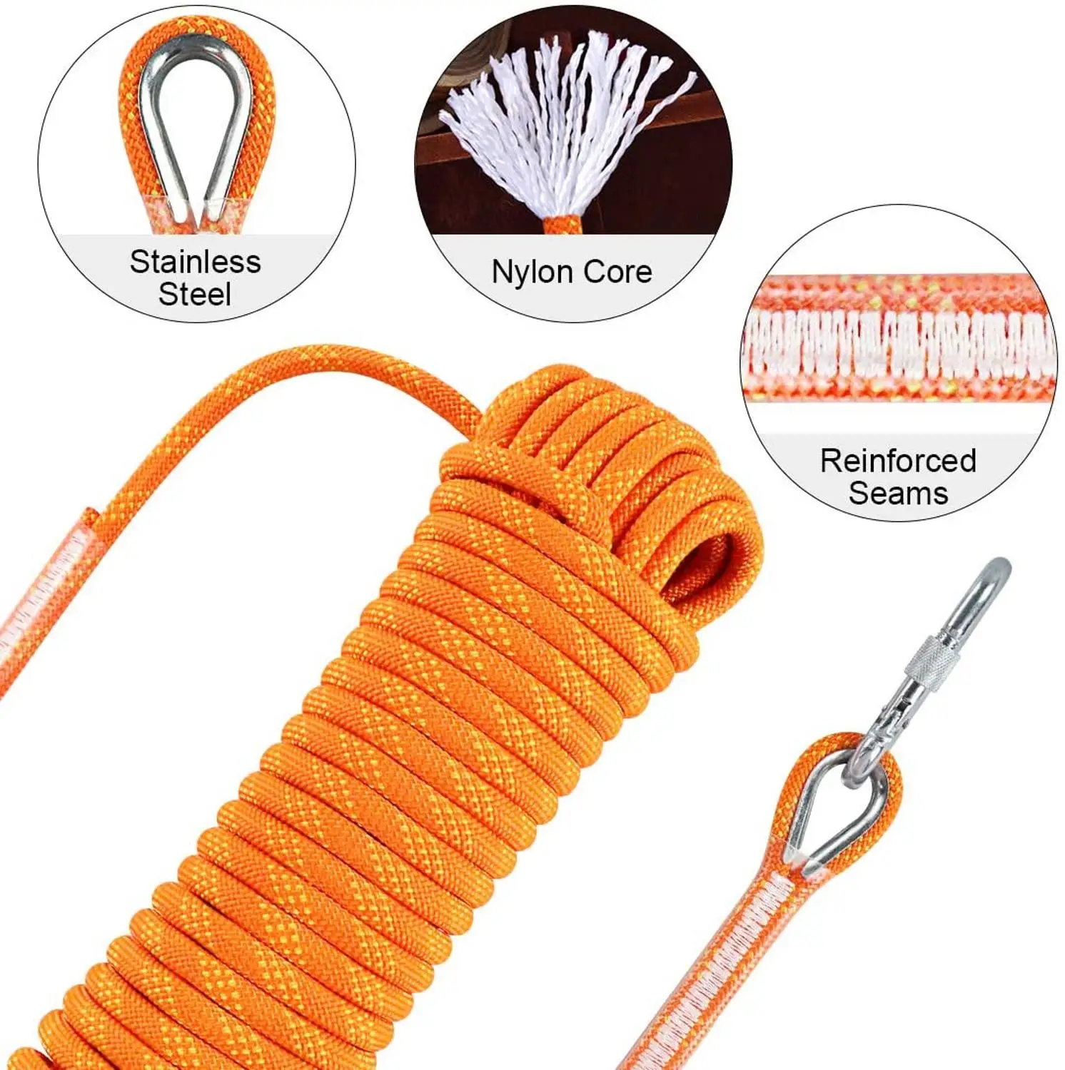 

Outdoor Climbing Rope 10M High Strength Safety Rescue Rope Survival Tool With Hook