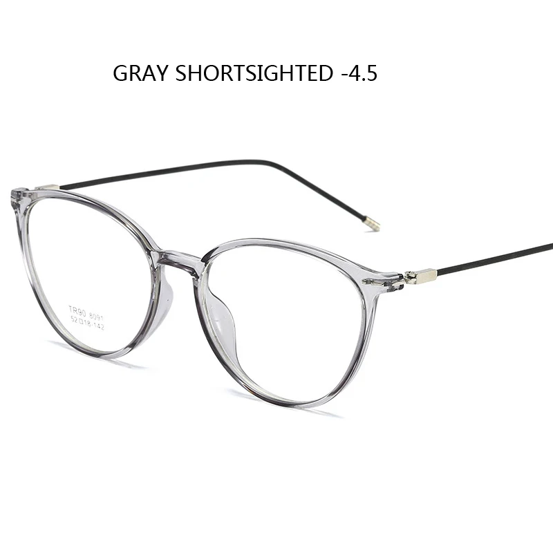 Zilead кошачьи глаза Fnished близорукость очки желе близорукие очки для женщин и мужчин очки с 0-0.5-1.0-1.5.-6.0 - Цвет оправы: gray myopia 4.5