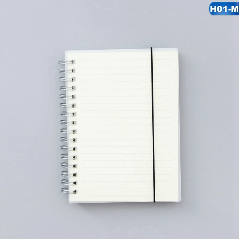 A6 A5 A4 Scrub Coil This transparent horizontal line White paper Grid Dot hand account Book Strap Notepad Notebook Diary - Color: 01-M
