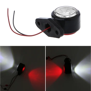 

1 Pair Waterproof 2 LED Red & White Side Marker Light Lamp Trailer Truck Lorry Caravan 12-24V