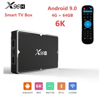 

Android 9.0 TV BOX X96H Smart TVBox Allwiner H603 Quad-core 2.4+5GHz Dual WiFi 6K HD Google Store Media Player Set Top Box