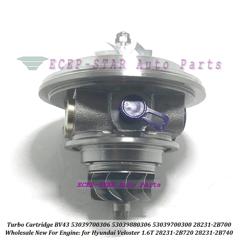 Заготовки турбо картридж CHRA BV43 53039700306 53039880306 53039700300 28231-2B700 282312B720 282312B740 для Hyundai Veloster 1,6 T