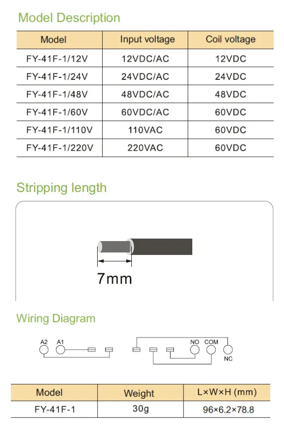 Description Picture 4 of item1PCS GEYA 6.2mm Slim Relay Module 41F Integrated PCB Mount Power Relay 12VACDC 24VACDC 48VACDC 110VAC 230VAC