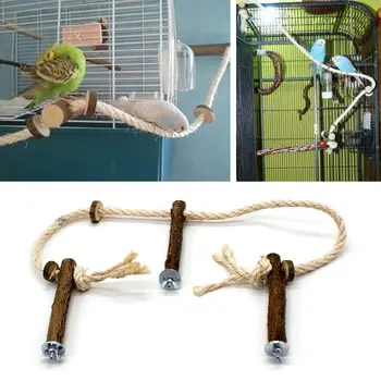 

Pet Bird Parrot Cockatiel Stand Frame Parakeet Cage Ladder Climbing Hammock