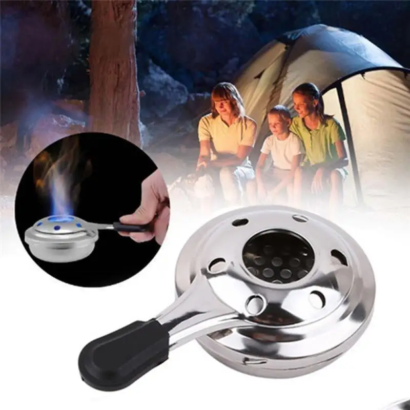 Outdoor Camping Windproof Mini Portable Stainless Steel Handle Alcohol