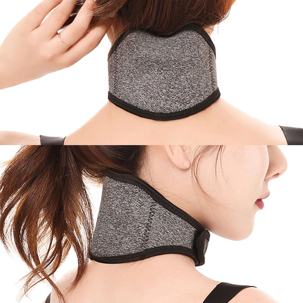 Self-heating Tourmaline Neck Magnetic Therapy Support Belt Adjustable Heating Neck Braces Collar Pain Relief Health Care Tool