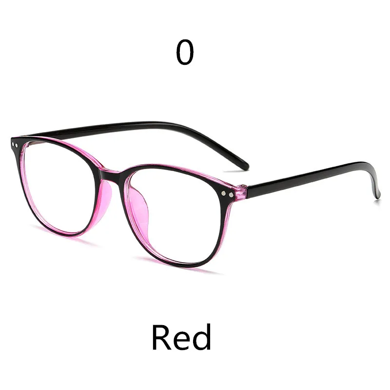 Elbru-1-1,5-2-2,5-3-3,5-4-4,5-5,0-5,5-6,0 классические очки с заклепками для близорукости с градусом для женщин и мужчин черная оправа для очков - Цвет оправы: Red-0
