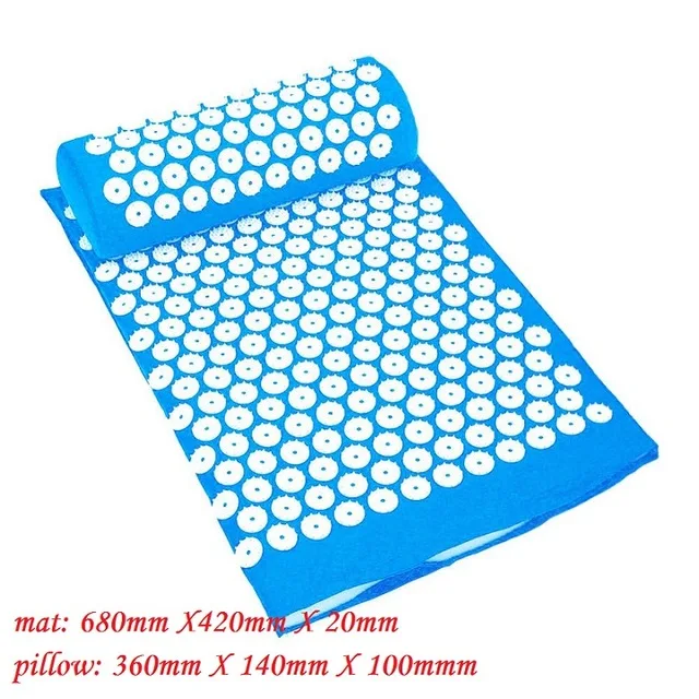 Lotus Spike Acupressure Massager Mat Relaxation Relief Stress Tension Body Yoga Mat Relieve Body Stress Pain Spike Lotus Mat - Цвет: A Spike Blue