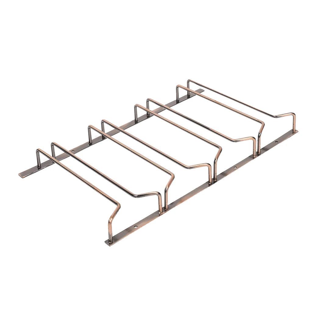 Under Cabinet Wine Glass Holder Metal Wire Stemware Hanger Organizer Wine Glass Hanging Rack for Home Kitchen Bar Restaurant
