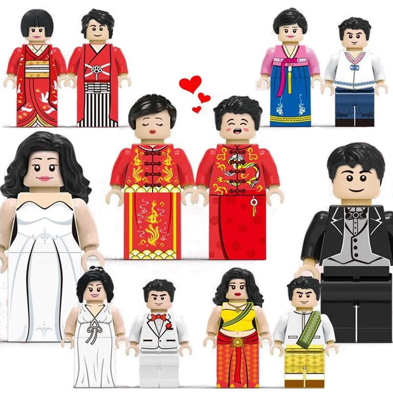 24pcs/lot Occupation Figures Building Blocks Compatible LegoINGlys Mini Figure Bricks DIY Toys For Children Kids Christmas Gift