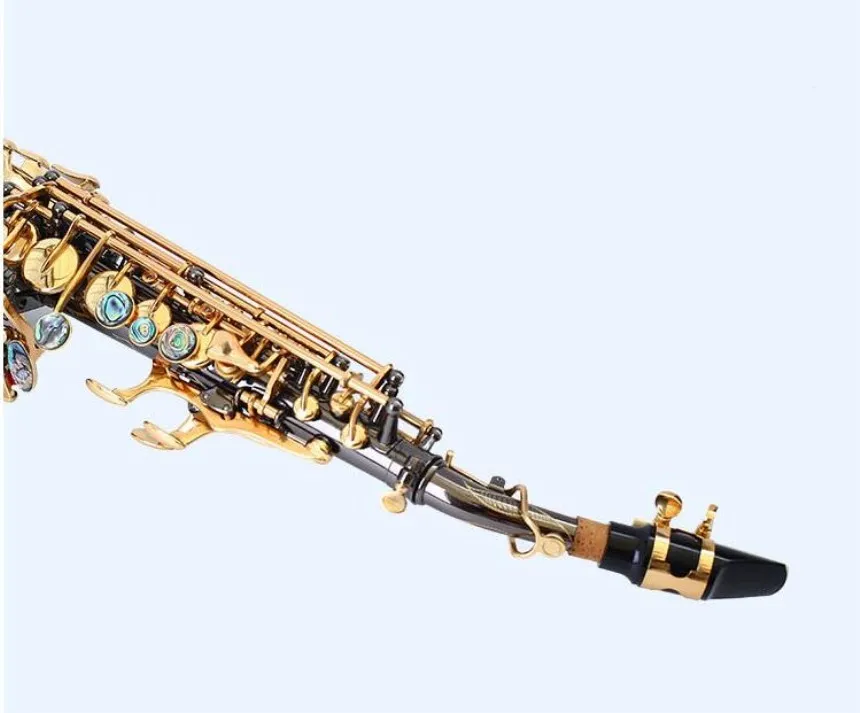 Профессиональный изогнутый саксофон сопрано NAIPUTESI NSC-991 черный никель золото изогнутый сопрано sax 991 краска золотой ключ с аксессуарами