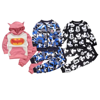 

Autumn Children Clothing Sets Boys Velvet Warm Camouflage Clothes Set Baby boys Long Sleeve Zip Coat And Pants Outfit Kids Suit