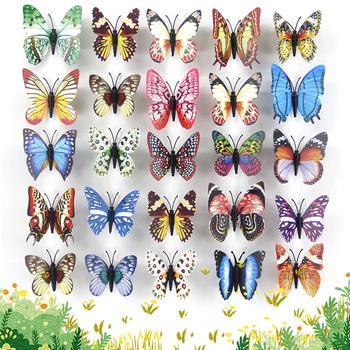 

25pcs Butterflies Garden Yard Planter Colorful Whimsical Glow at night Butterfly Stakes Outdoor Decor Flower Pots Decoration
