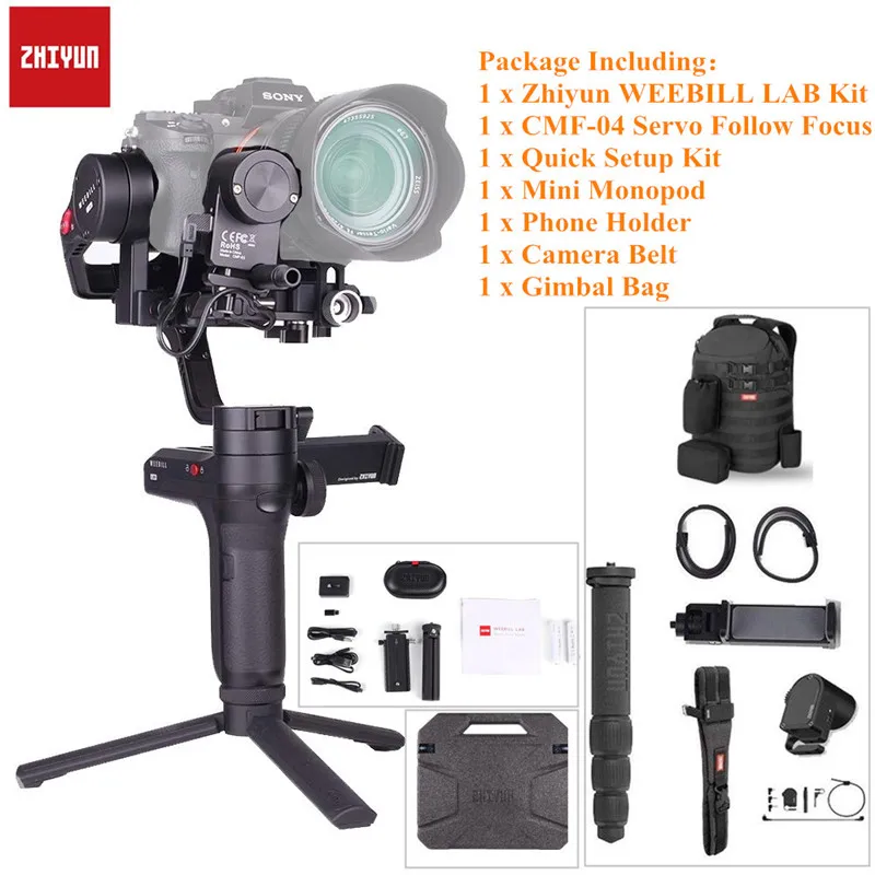 Zhiyun WEEBILL лаборатории, WEEBILL S 3-осевой стабилизатор для sony Panasonic GH5s беззеркальных Камера портативный монопод с шарнирным замком с фокусом Управление - Цвет: WEEBILL LAB Master