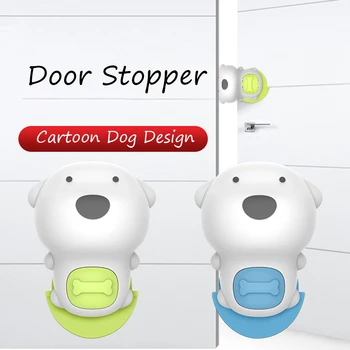 

Soft Silicone Door Stopper No Harm To Door ABS Children's Safety Protector Free Rotate Open Close Baby Creative Carton Dog Stops