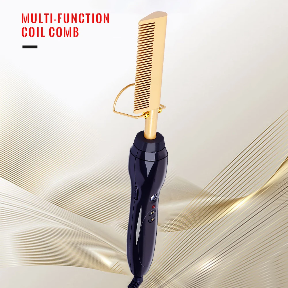 Electric Comb Straightener High Heat Press Comb Hot Straightening Electric Titanium Alloy Comb Environmentally Friendly