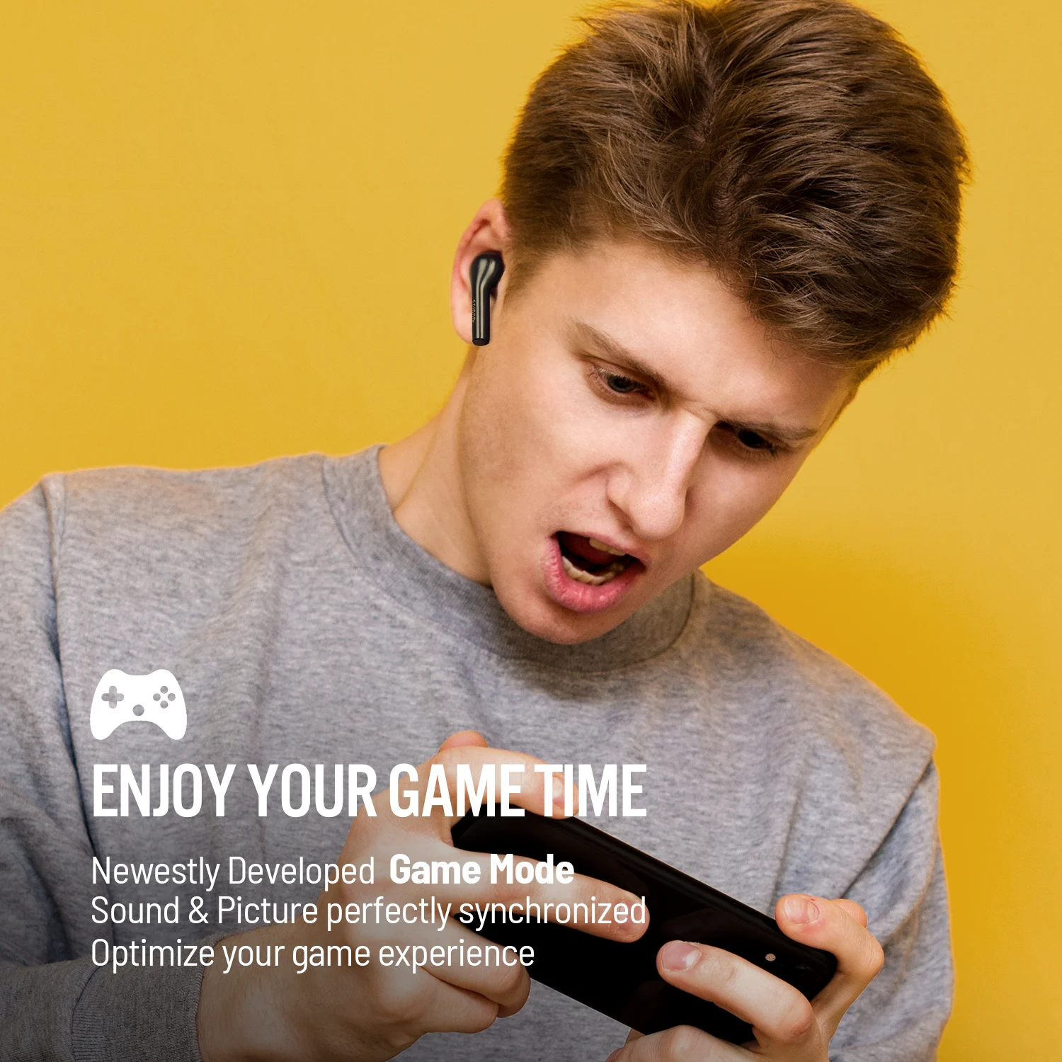 Dudios Wireless Earbuds 18Hrs Playing Time in-Ear Stereo Calls Deep Bass Built-in Mic Sweatproof Bluetooth 5.0 Earphones