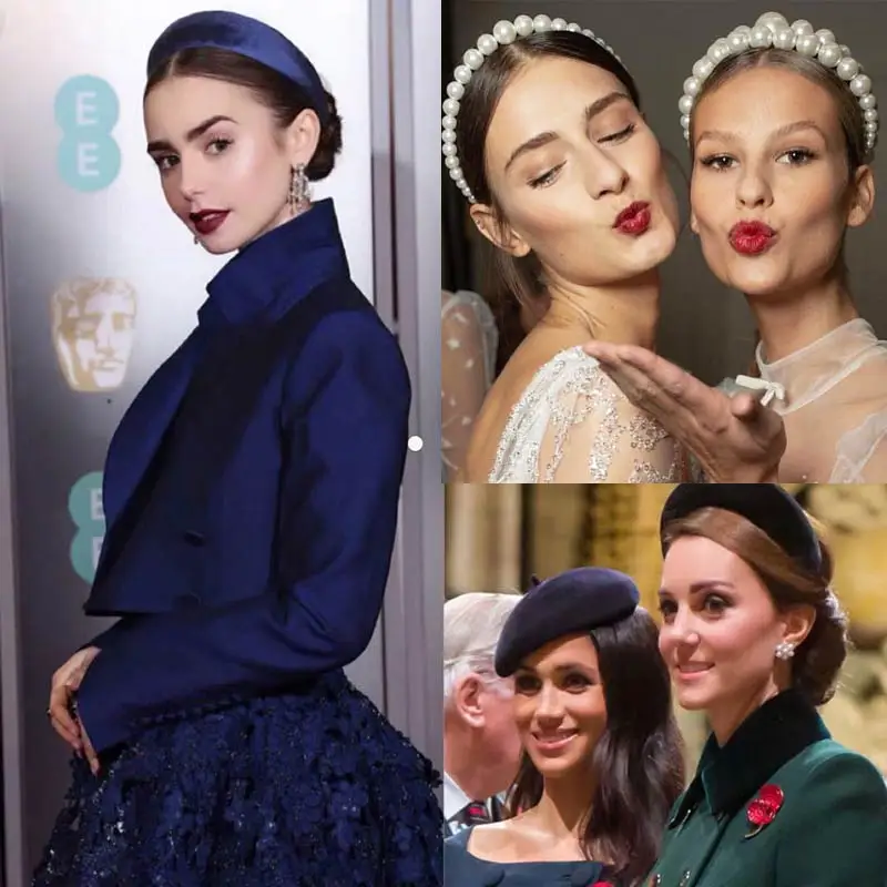 

Girlgo Fashion Thick Velvet Headbands Women Wide Head Band Headwear Elasticity Hairbands Elegant Girl Hair Accessories Vintage