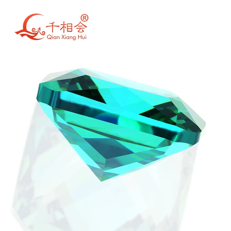 multi blue-green color  square shape cubic zirconia special color cz loose stone