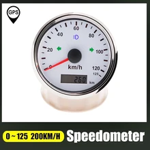 Velocímetro GPS de 85mm, indicador de velocidad con retroiluminación roja y amarilla, luz de giro izquierda y derecha para coche, barco, camión, alarma de zumbador de exceso de velocidad