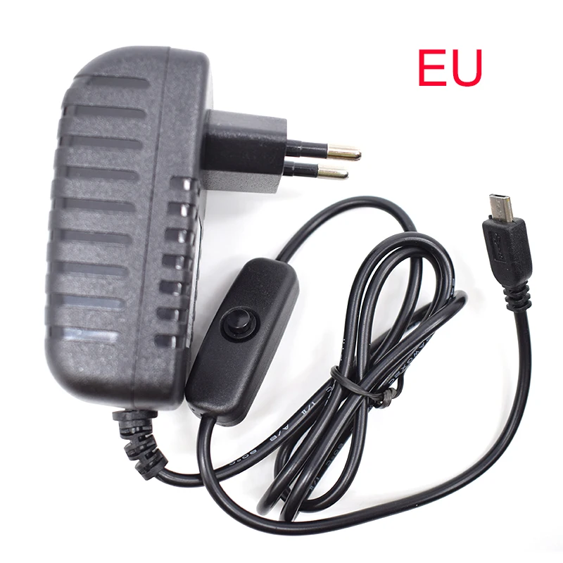 AC 100-240V DC 5 V 3A Питание кнопка включения питания адаптер Зарядное устройство Micro USB