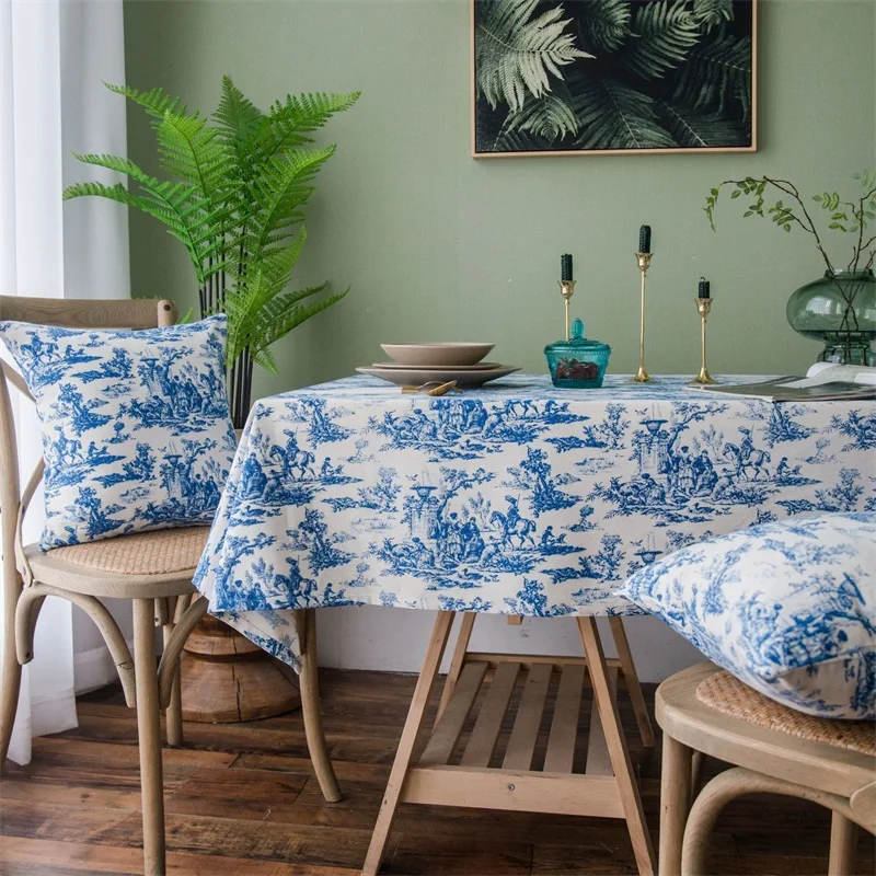 

Table cloth classical Blue and white print tablecloth home decor