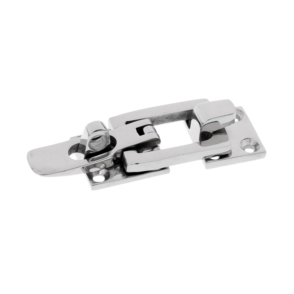 316 Stainless Steel Boat Door Latch Catch, Anti-Rattle Hold Down Clamp Lock, Marine Hardware, 2 3/4 inch 70mm - Silver