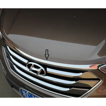 

Stainless steel hood garnish Front Engine Machine Lid Cover Trim Trims for 2013 2014 2015 2016 2017 Hyundai New Santa Fe IX45