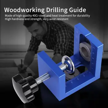 

Pocket Hole Jig Kit Woodworking Drilling Hole Guide Locator Tools Durability High Strength 40 Chromium for Carpentry