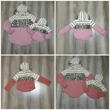 Осенне-зимний хлопковый жилет с длинными рукавами для маленьких девочек топ, футболка клетчатая толстовка с капюшоном «mommy& me», детская одежда футболка, Топ