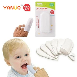 Brosse à dents en gaze pour bébé, nettoyage dentaire Oral, soins d'hygiène pour enfants, enlève le revêtement de la langue, taches de lait, 6 pièces 