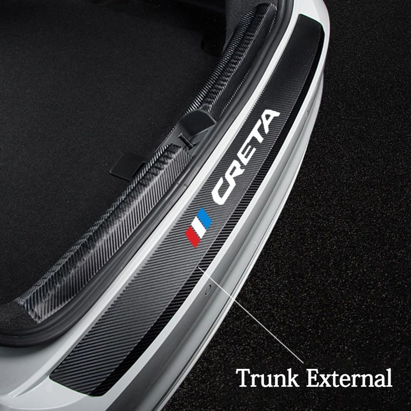 

Car Stickers in Car Rear Bumper Film leather Stickers Trunk Protection Plate Trim For Hyundai creta Car Decoration car accessori