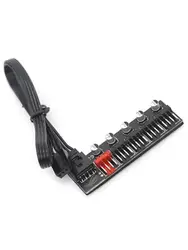 Adaptateur de contrôleur de vitesse pour ventilateur, séparateur de moyeu de ventilateur à 5 ports, pour refroidisseur PWM à 4 broches, connecteurs de câbles d'ordinateur, accessoires 