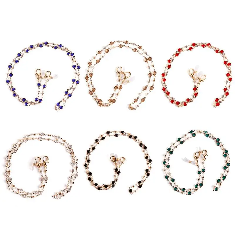 

Fashion Eyeglasses Chain Bohemian Crystal Glasses Chain Women Men Heart Pearl Beaded Sunglasses Lanyards Rope Chain Mask Chains