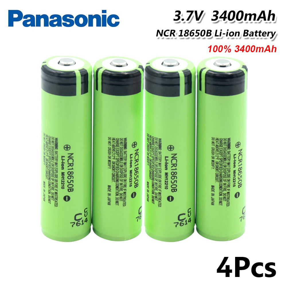 Panasonic 1/2/4/6/8/10x Перезаряжаемые 3400 мА/ч, NCR 18650 литий ионный Батарея 3,7 V 20A NCR18650B литиевая батарея для мини-вентилятор фонарь